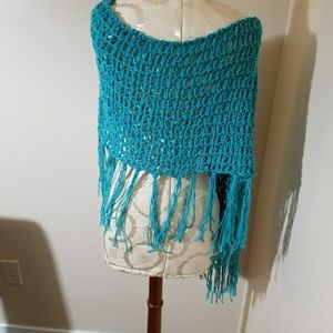 Crochet Assymetrical Poncho w/Fringe